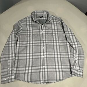 Express flannel- gray and white size medium, NEVER WORN